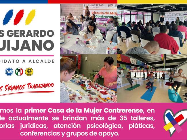 Luis Gerardo Quijano candidato por la Coalición Va por la CDMX, promete apoyo a mujeres de Magdalena Contreras