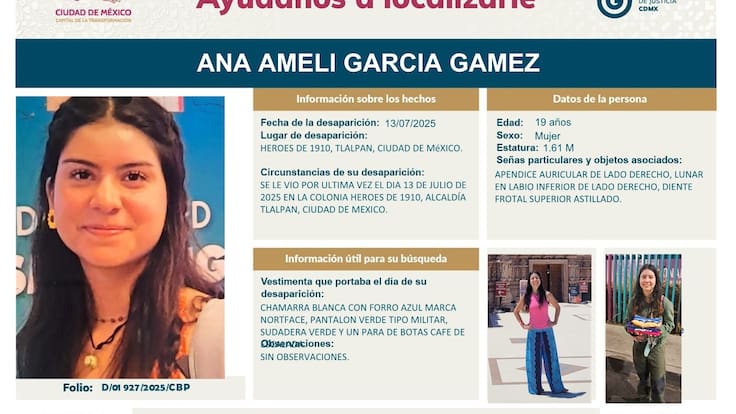 Desaparición de Ana Amelí cumple 200 días; su madre acusa lentitud de autoridades