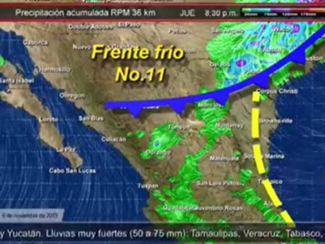 Pronóstico del tiempo del 06 de noviembre
