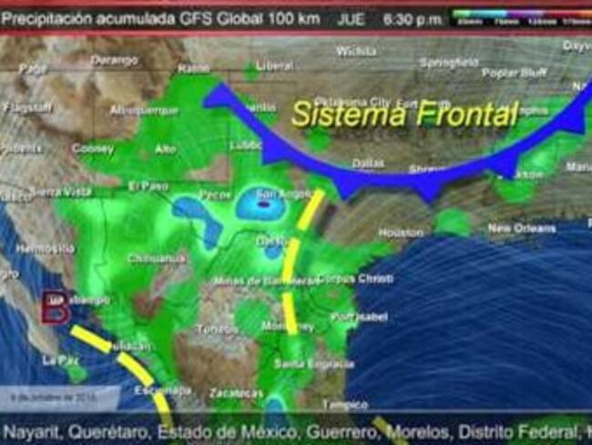 Pronóstico del tiempo del 09 de octubre