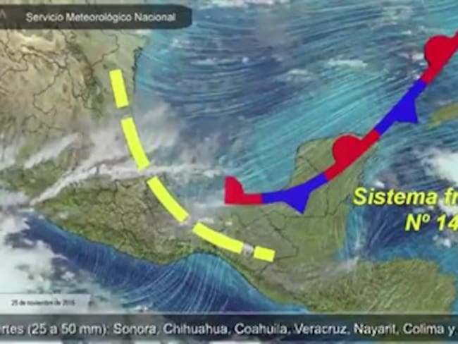 Pronóstico del tiempo del 25 de noviembre