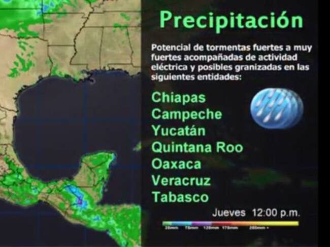 Continuarán tormentas en algunas zonas del territorio nacional