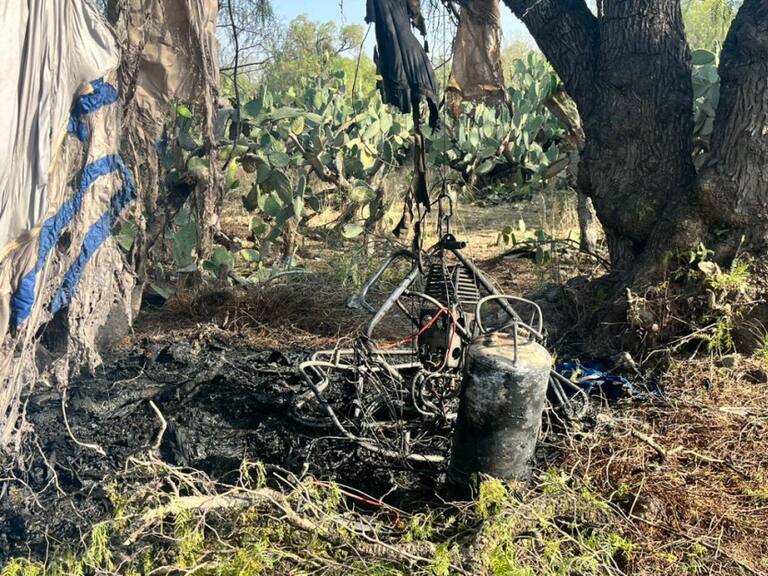 Restos del globo aerostático