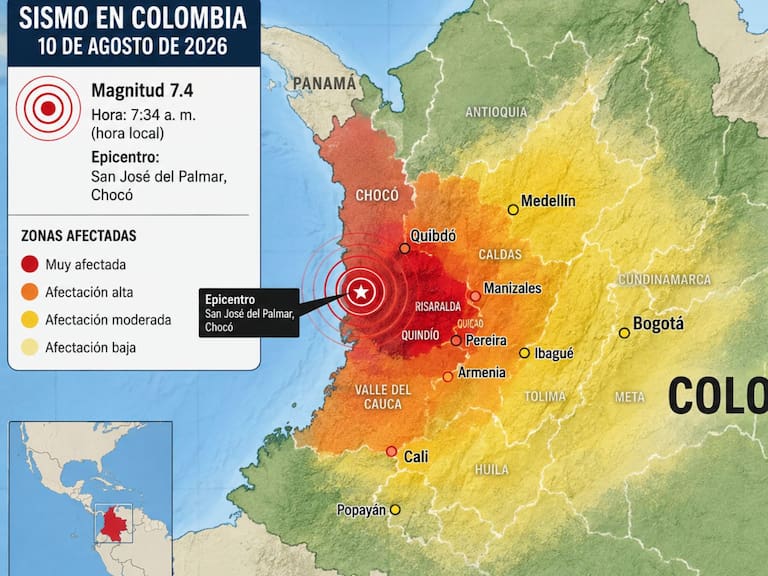 Mapa del terremoto en Colombia: Estas fueron las zonas golpeadas por el sismo de 7.4. IA