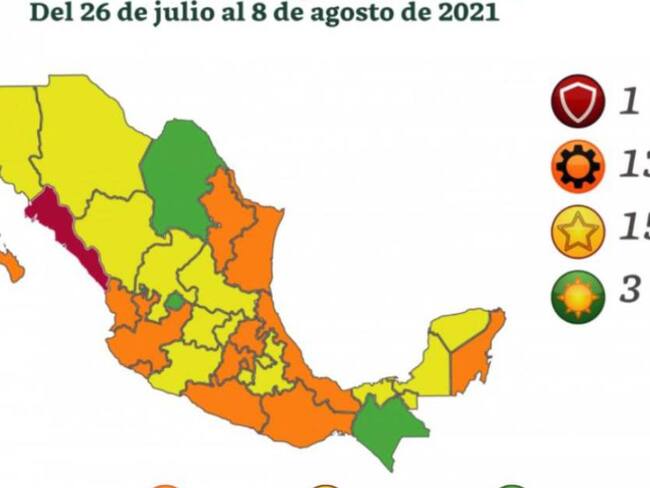 Tercera ola regresa 13 estados a semáforo naranja por COVID-19