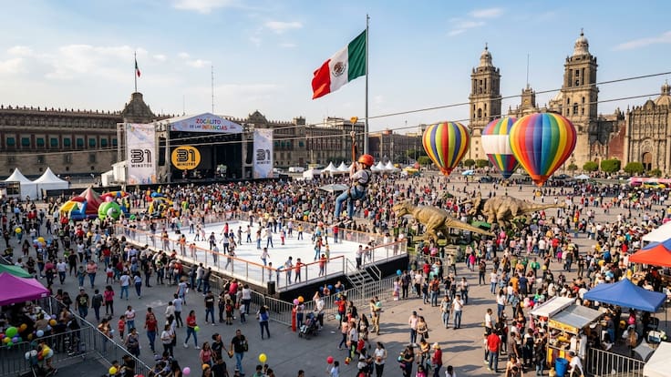 Zócalo celebrará el Día de Niño con pista de hielo, tirolesa y globos aerostáticos: fechas y todas las actividades