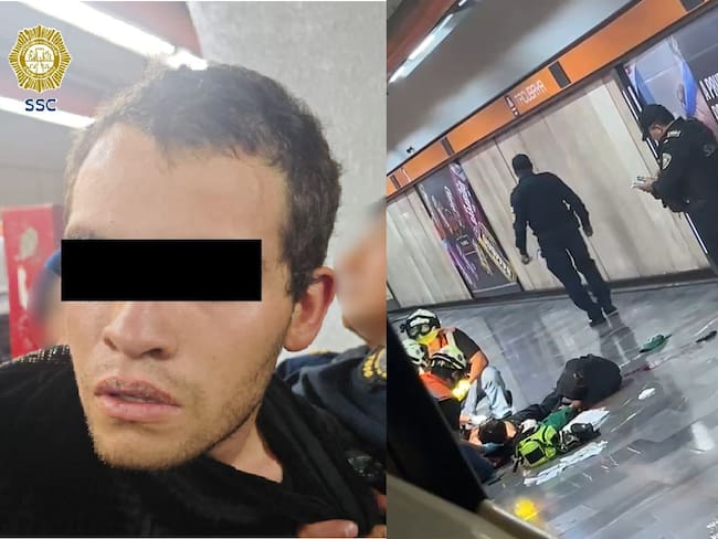 Sujeto apuñala a pasajeros en el Metro de la Ciudad de México