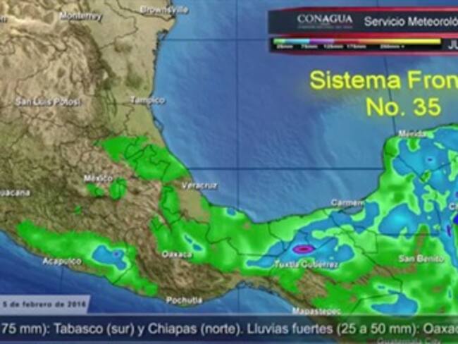 Pronóstico del tiempo del 05 de febrero
