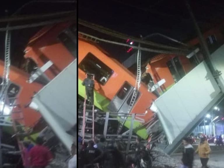 VIDEO: Cae estructura de la línea 12 del Metro en estación Olivos