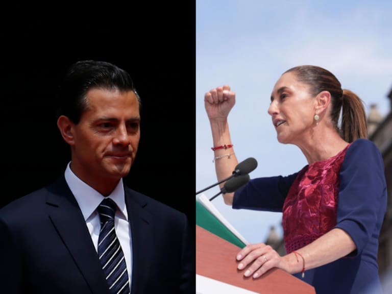 Enrique Peña Nieto volvió México en un viaje que coincidió con el acto de Sheinbaum en el Zócalo.