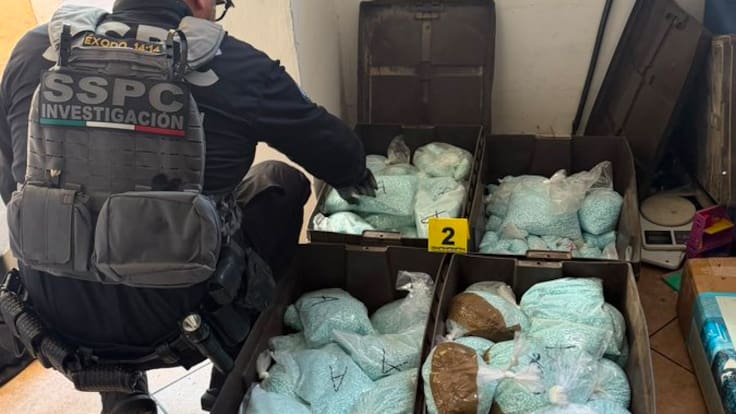 Golpe al fentanilo en México: decomisan 120 kilos de pastillas ligadas a Los Rusos