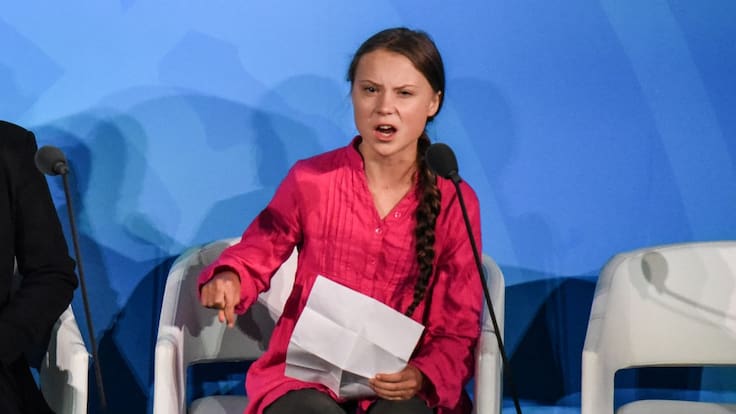 La mirada de Greta Thunberg a Donald Trump