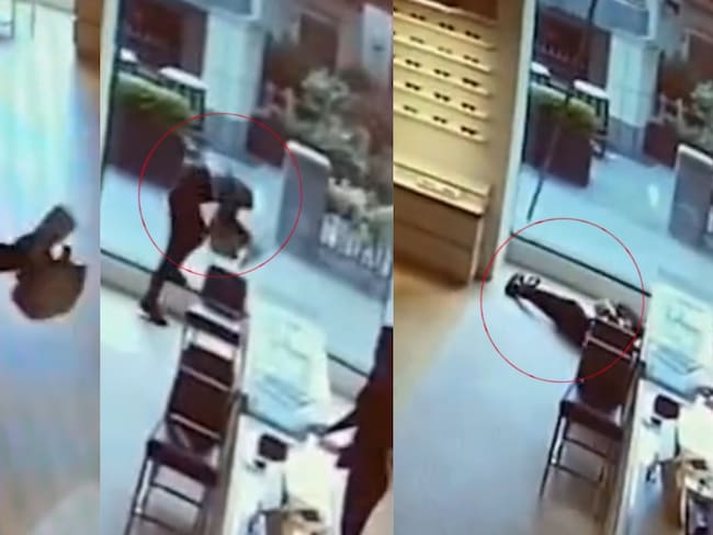 Ladrón huye y cae noqueado al confundir ventanal con la salida | VIDEO
