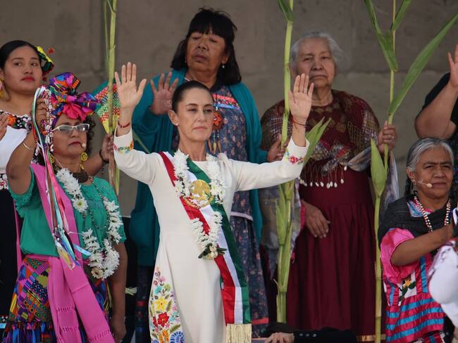 Desde el Zócalo capitalino Sheinbaum da su primer discurso