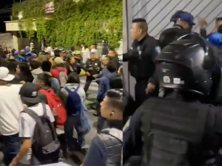 Elementos de la Policía Auxiliar y un grupo de presuntos estudiantes del Colegio de Bachilleres Plantel 15 protagonizaron un enfrentamiento.