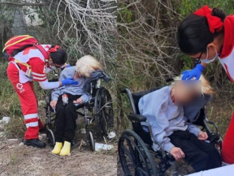 Localizan a adulta mayor con hipotermia en una silla de ruedas rumbo a Playa Bagdad, Tamaulipas.