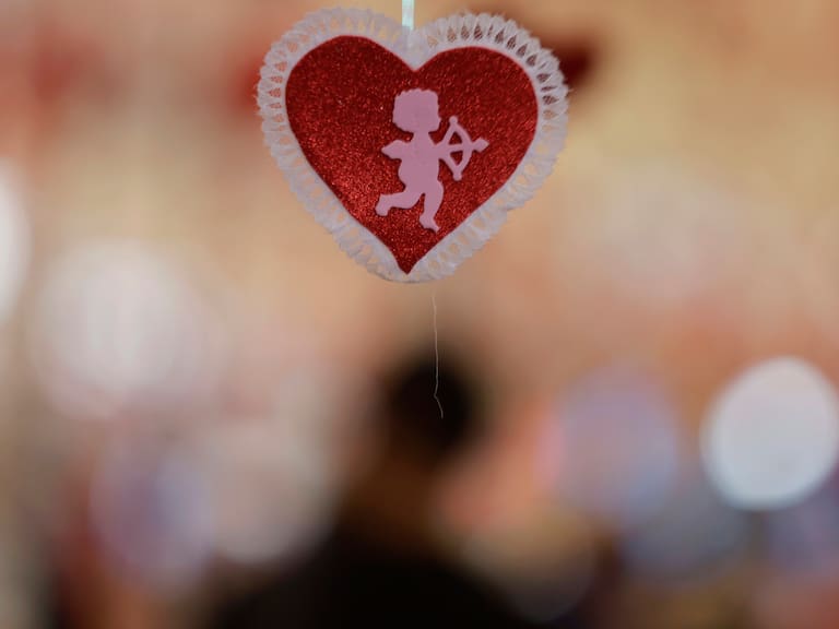 View of the decoration of a market on the occasion of Valentine's Day in Mexico City, Mexico, on February 13, 2025. (Photo by Gerardo Vieyra/NurPhoto via Getty Images)