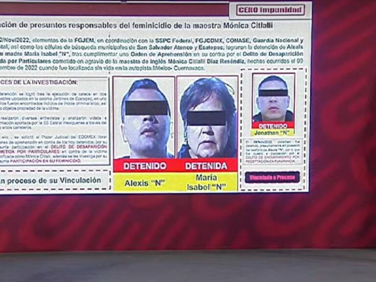 Anuncian detención de tercer implicado en feminicidio de Mónica Citlalli