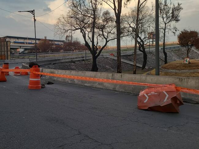 Se registra hundimiento en zona de siniestro de pipa en Puente de la Concordia