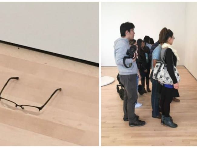 Dejaron unos lentes en el piso de un museo y la gente pensó que era arte