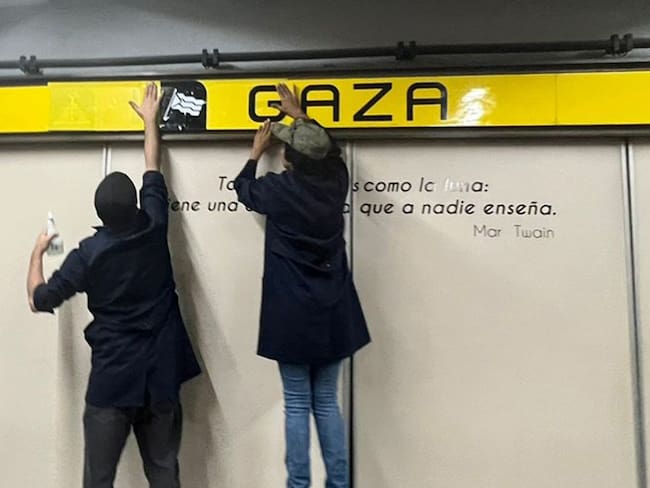 Protesta Línea 5 Metro: Jóvenes renombran estación La Raza por “Gaza”