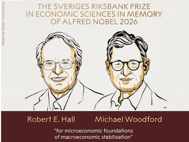Dos estadounidenses, Robert E. Hall y Michael Woodford son los galardonados con el Premio Nobel de Economía 2026.