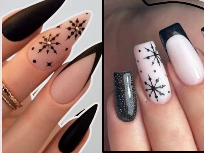 Uñas negras navideñas: la tendencia elegante que dominará estas fiestas