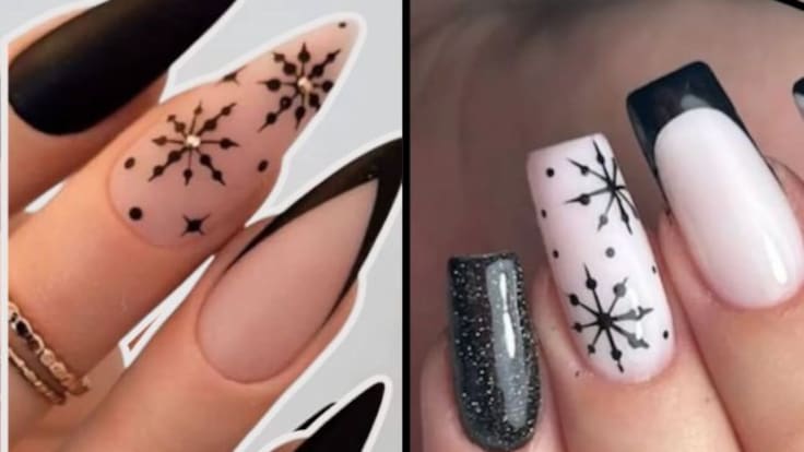 Uñas negras navideñas: la tendencia elegante que dominará estas fiestas