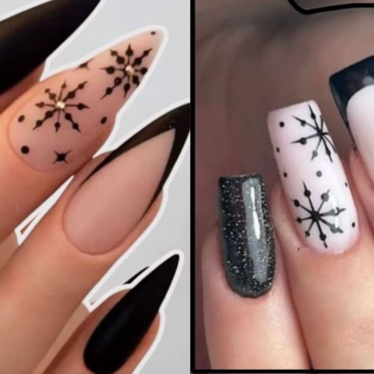 Uñas negras navideñas: la tendencia elegante que dominará estas fiestas