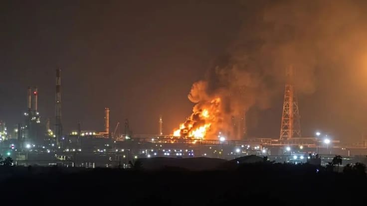 Incendio en refinería de Salina Cruz, Oaxaca, deja seis heridos de gravedad