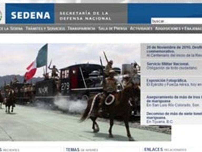 Reporta Sedena fuera de servicio su página web