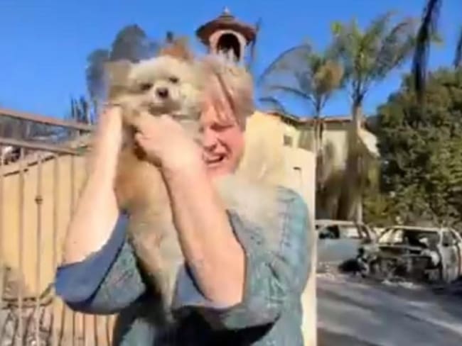 Incendios en California: Hombre se reencuentra con su perro después de varios días perdido en el fuego VIDEO