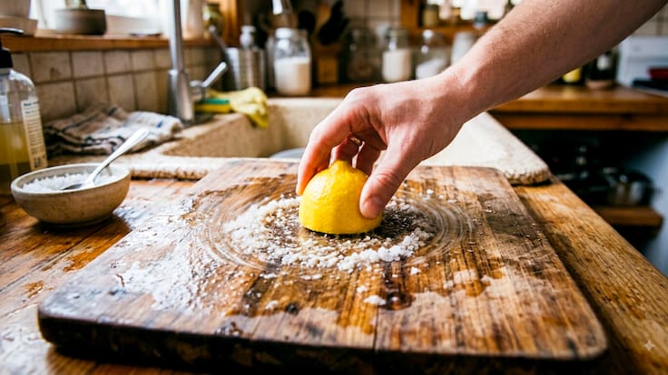 Poner sal con limón en la tabla de picar: para qué sirve y cómo usar correctamente este truco