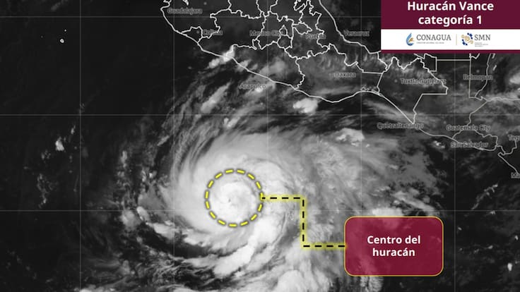 Vance alcanza categoría 1 en la escala Saffir-Simpson y provoca chubascos, vientos fuertes y oleaje elevado en costas del sur de México