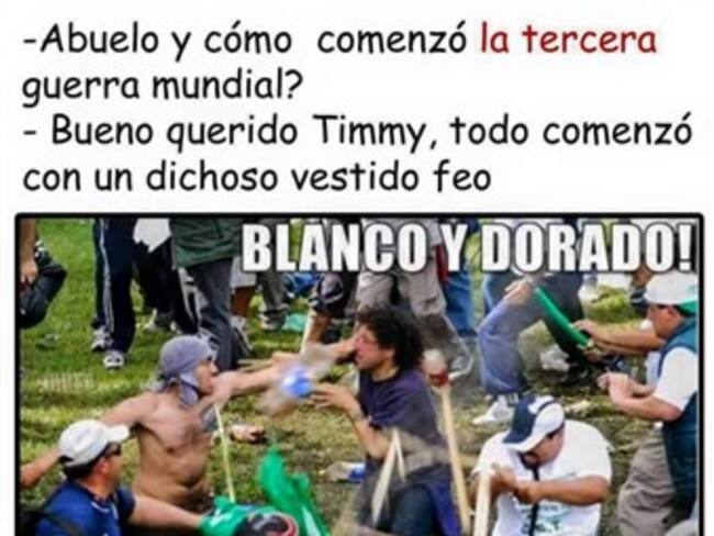 Memes del polémico vestido 'azul con negro o blanco con dorado'