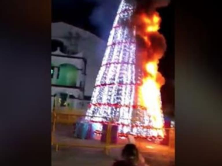 Americanistas grinch incendian árbol de Navidad