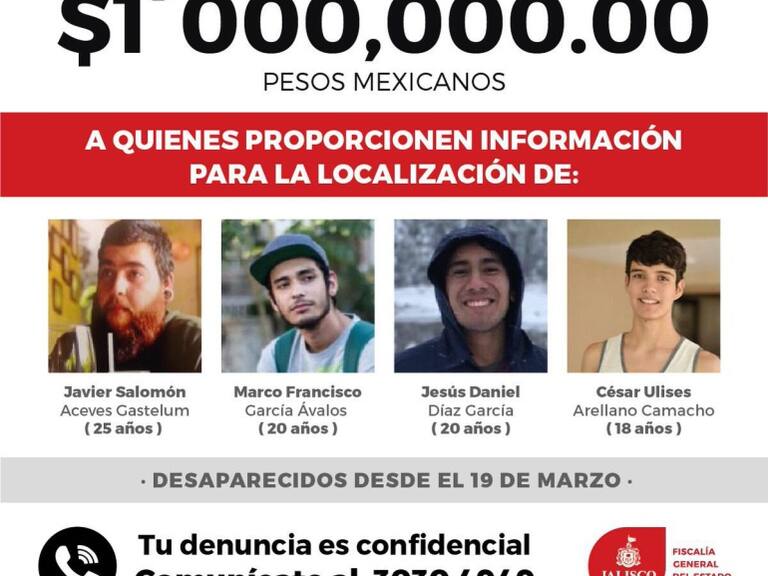 Hasta un millón para quien dé información sobre los estudiantes desaparecidos