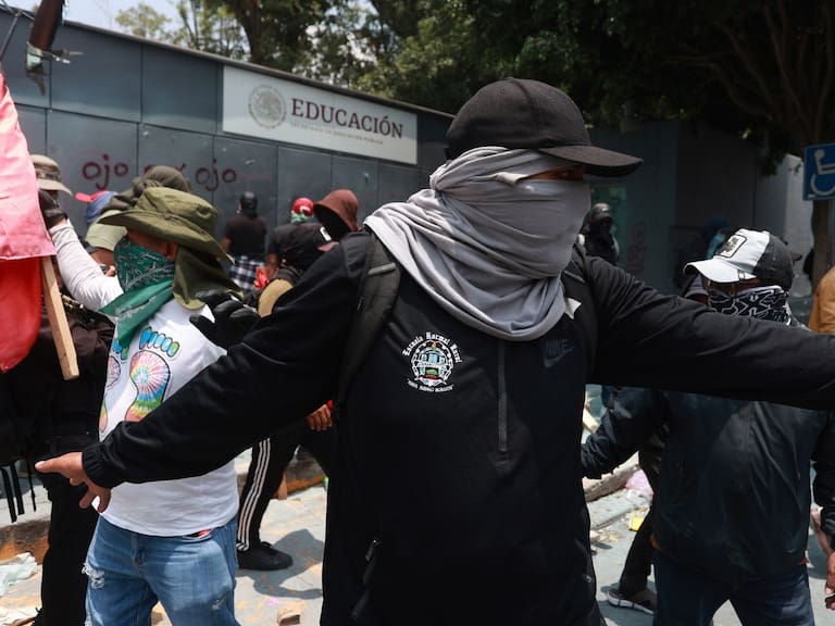 Hoy hubo una jornada violenta de la CNTE en la SEP en CDMX. Getty Images