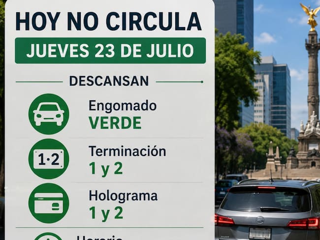 Programa Hoy No Circula jueves 23 de julio: confirman que autos descansan en la CDMX y Edomex