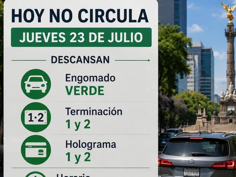 Hoy No Circula jueves 23 de julio 2026: estos vehículos no podrán circular en CDMX y Edomex. IA