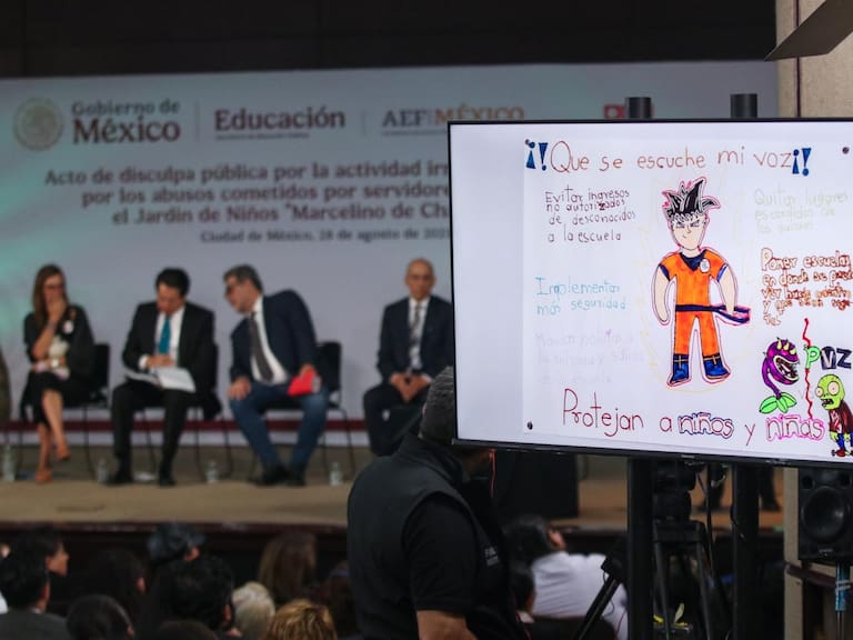 Dibujo de una infancia, víctima de abuso sexual en 2018 por parte de autoridades del Jardín de Niños "Marcelino Champagnat"