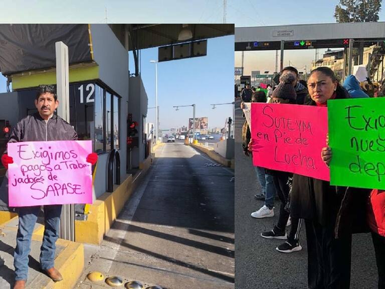 Trabajadores del municipio de Ecatepec, adheridos al SUTEYM se manifiestan de nueva cuenta en exigencia de pagos, incluso de su fondo de ahorro, señaló su líder sindical.