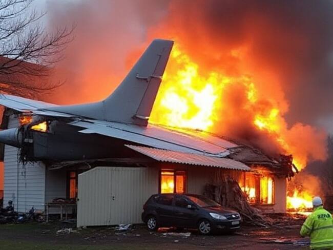 Avión de carga se estrella en zona residencial de Lituania