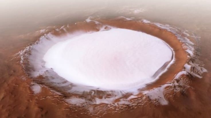 El cráter de Marte podría ser una pista de hielo