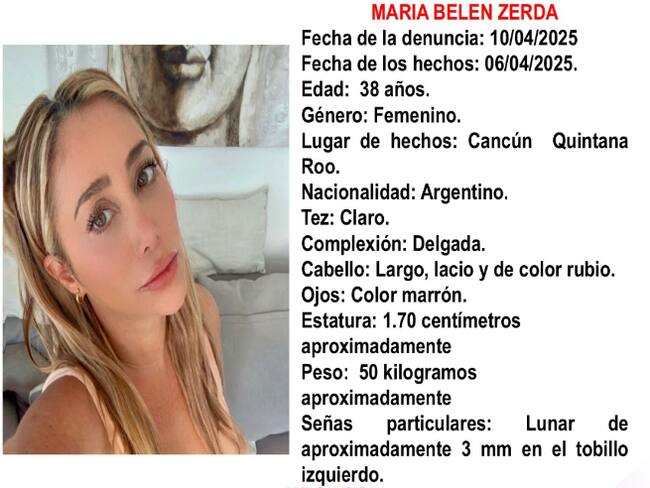 ¿Qué le pasó a María Belén Zerda? Quintana Roo reporta desaparición de argentina en Cancún