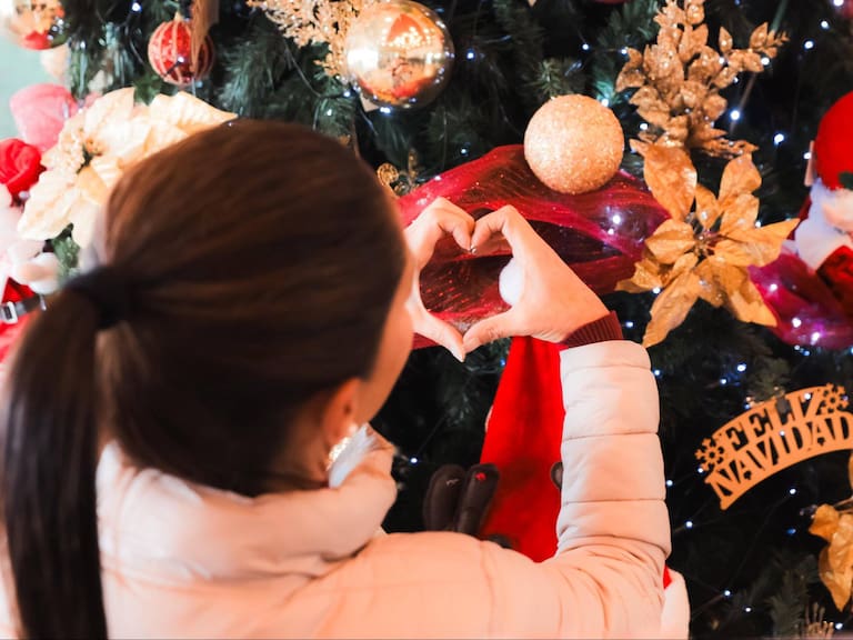 La morenista compartió una fotografía de ella con un árbol navideño, con un adorno que dice: Feliz Navidad.