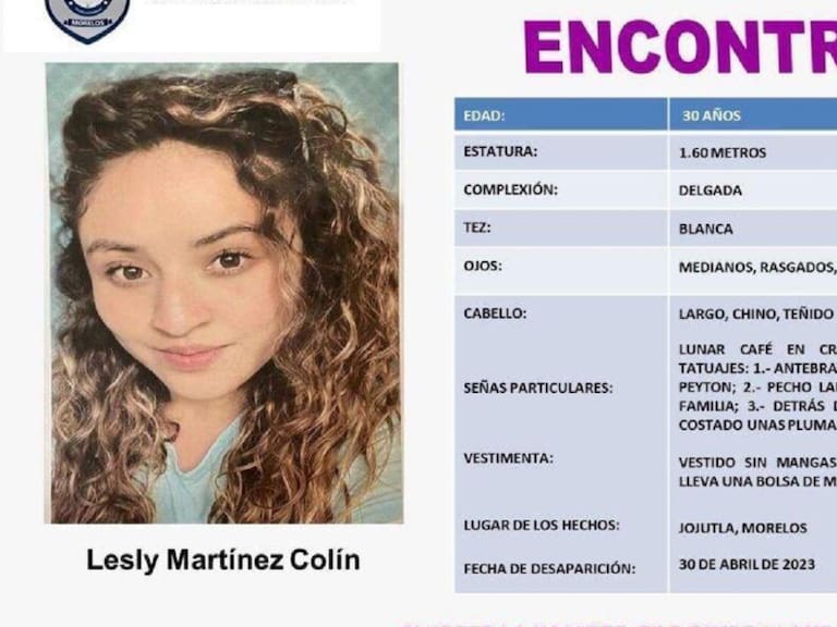 Lesly Martinez está desparecida desde el 30 de abril del 2023