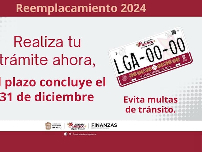 Concluye el 31 de diciembre programa de reemplacamiento en el Estado de México