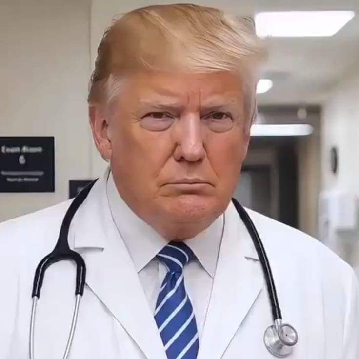Trump difunde video hecho con IA donde aparece como médico y se burla de sus críticos