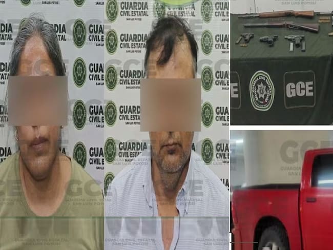 Detienen en San Luis Potosí a exalcalde y esposa en posesión de armas de grueso calibre.
